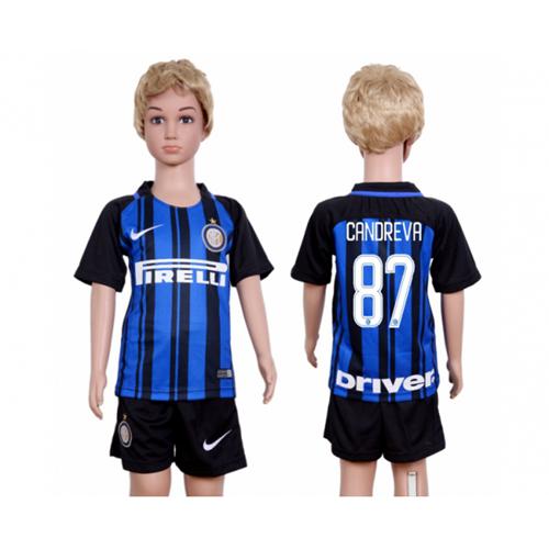 Inter Milan #87 Candreva Home Kid Soccer Club Jersey